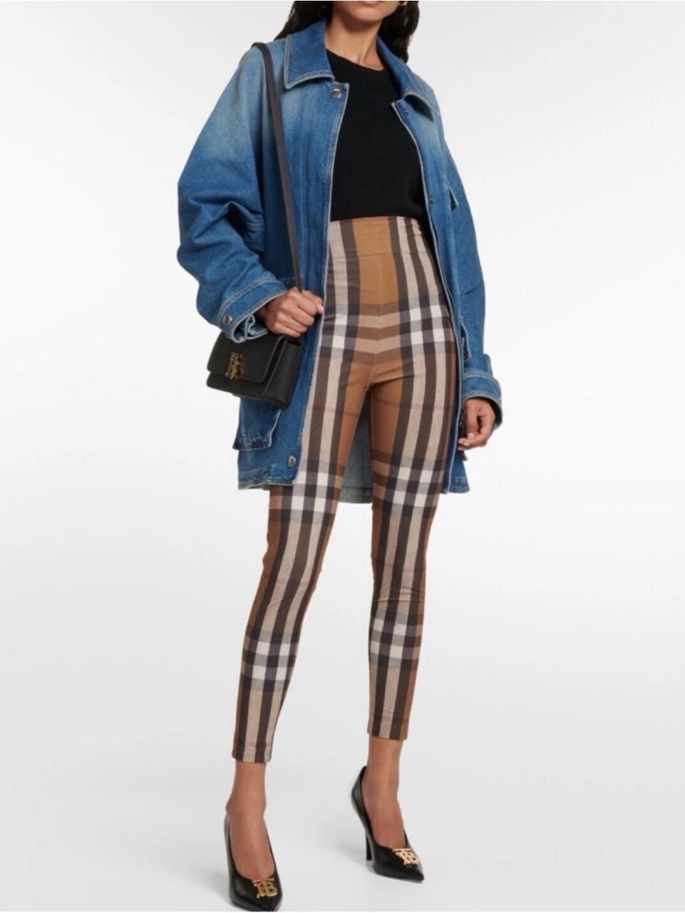 Burberry High-Rise Vintage Check Leggings – Size Small